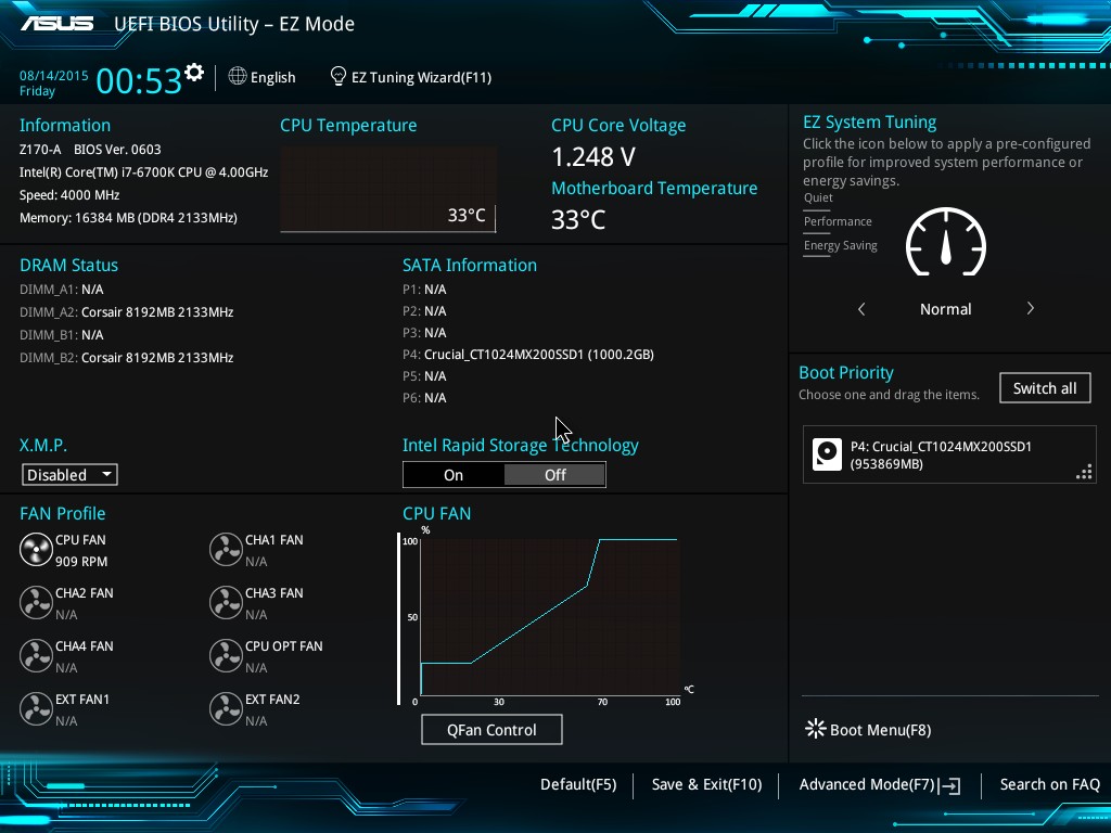 Asus z170 k не включается bios